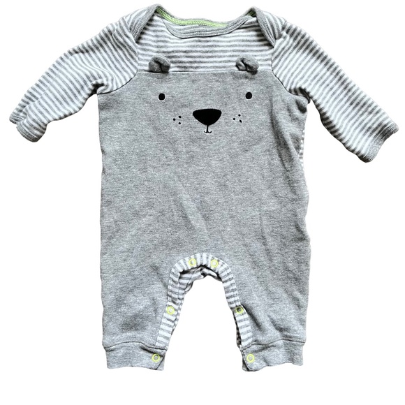 Cat & Jack and Children's Place Long-Sleeved Rompers and Onesie, Set of 3, Sz 3M - Picture 3 of 4